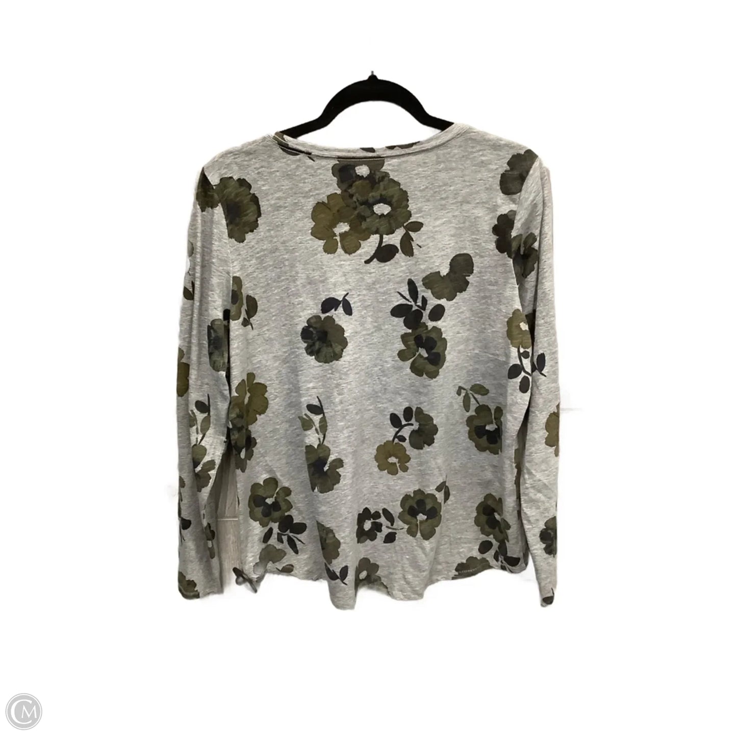 Top Long Sleeve By Sonoma In Green & Grey, Size: L