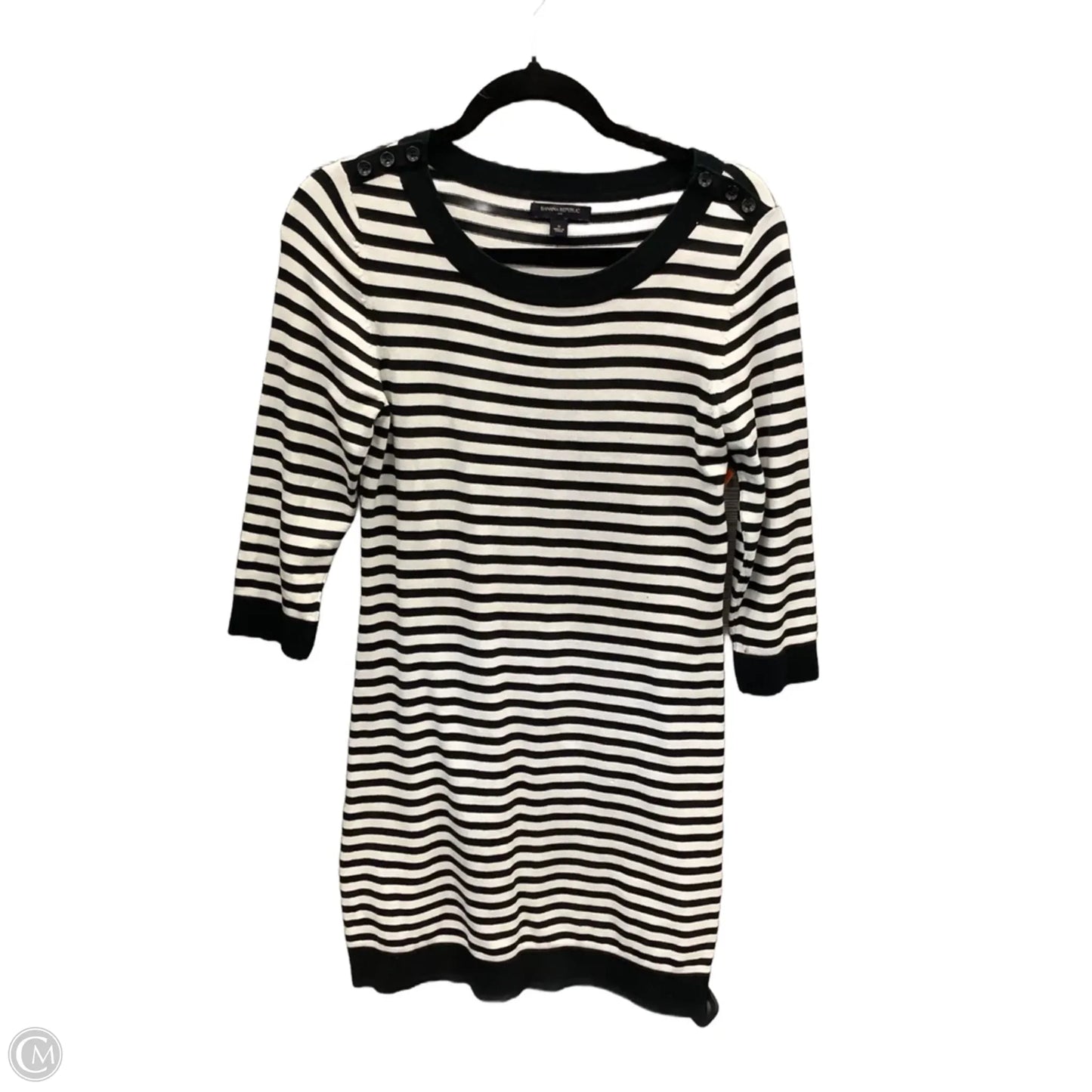 Dress Casual Midi By Banana Republic In Striped Pattern, Size: M