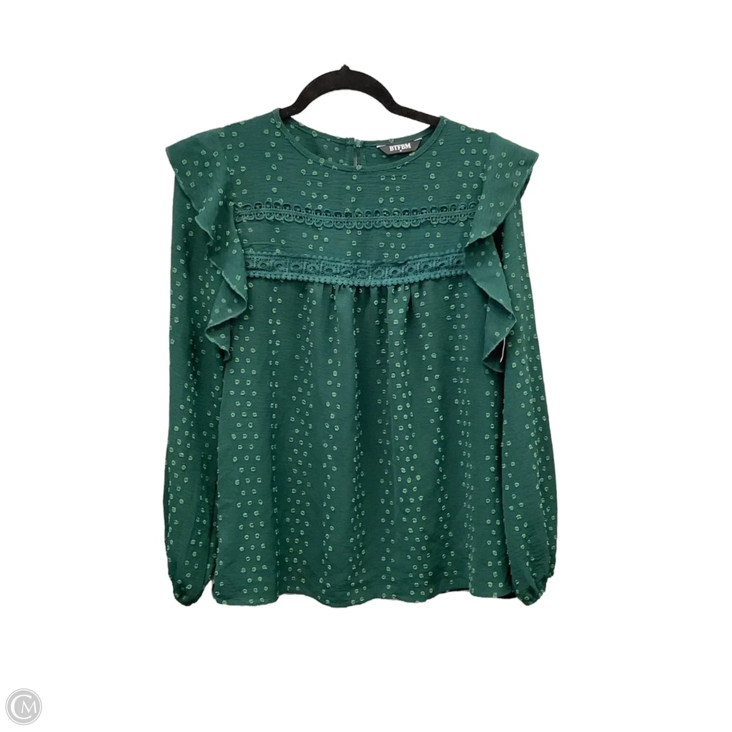 Top Long Sleeve By Btfbm In Green, Size: M
