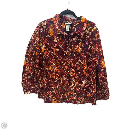 Top Long Sleeve By Catherines In Multi-colored, Size: 1x