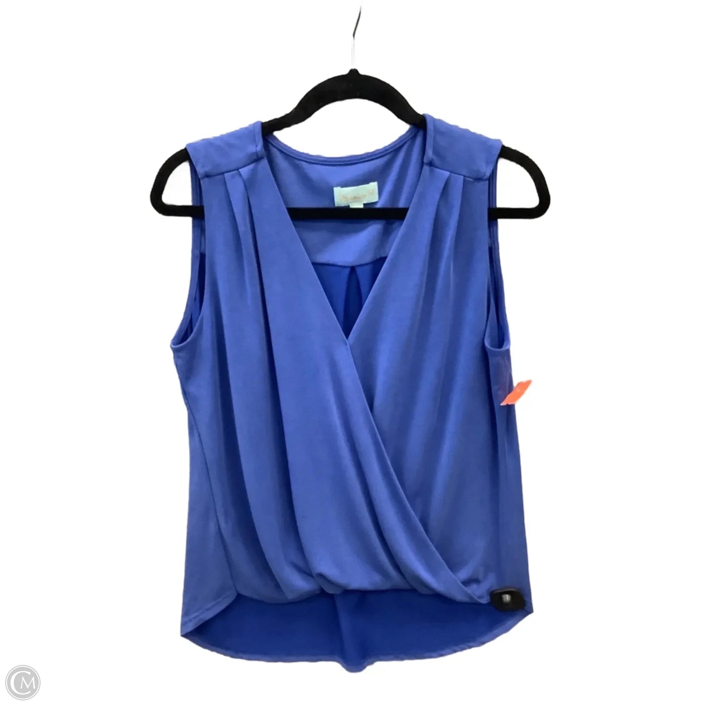 Top Sleeveless By Veronica M In Blue, Size: L