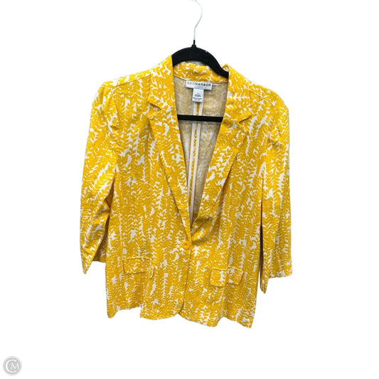 Blazer By Sag Harbor In White & Yellow, Size: L