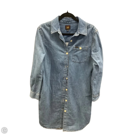 Dress Casual Midi By Lee In Blue Denim, Size: S
