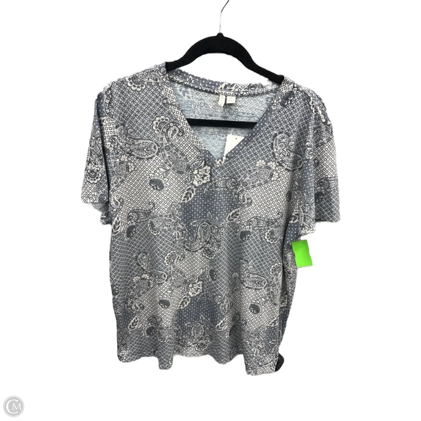 Top Short Sleeve By Cato In Grey, Size: Xl