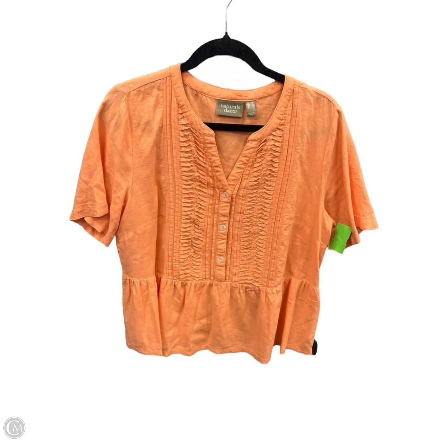 Top Short Sleeve By D&co. In Orange, Size: M