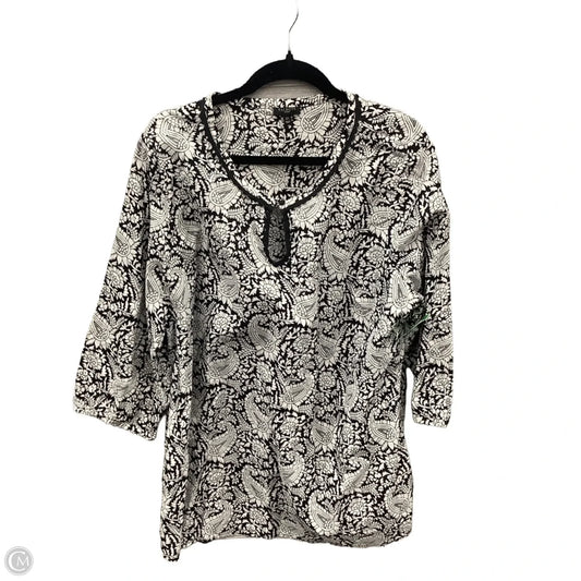 Top Long Sleeve By Talbots In Black & White, Size: 2x