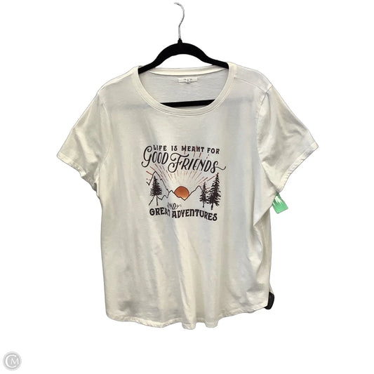 Top Short Sleeve By Maurices In White, Size: 2x