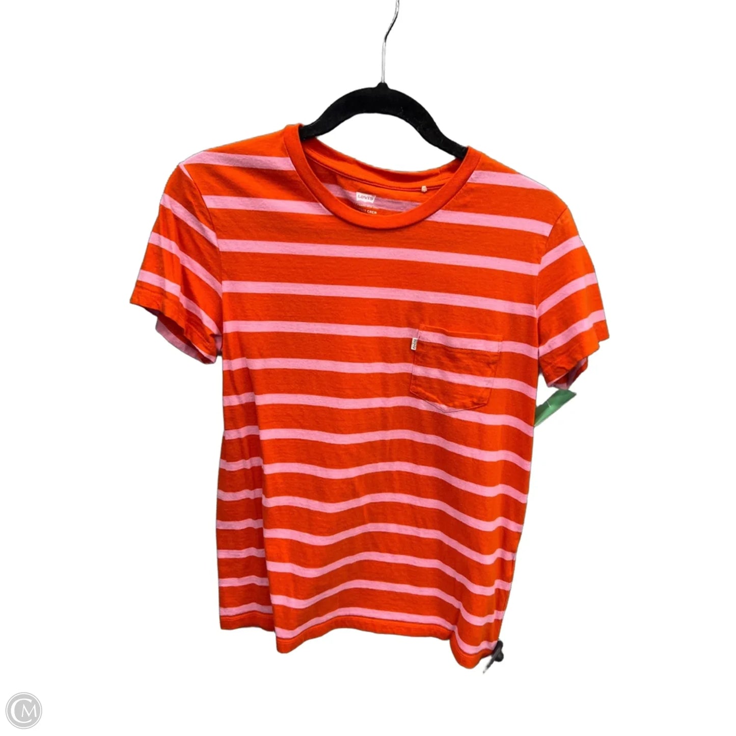 Top Short Sleeve By Levis In Striped Pattern, Size: M