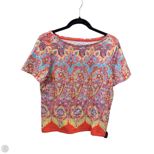 Top Short Sleeve By Talbots In Blue & Orange, Size: M