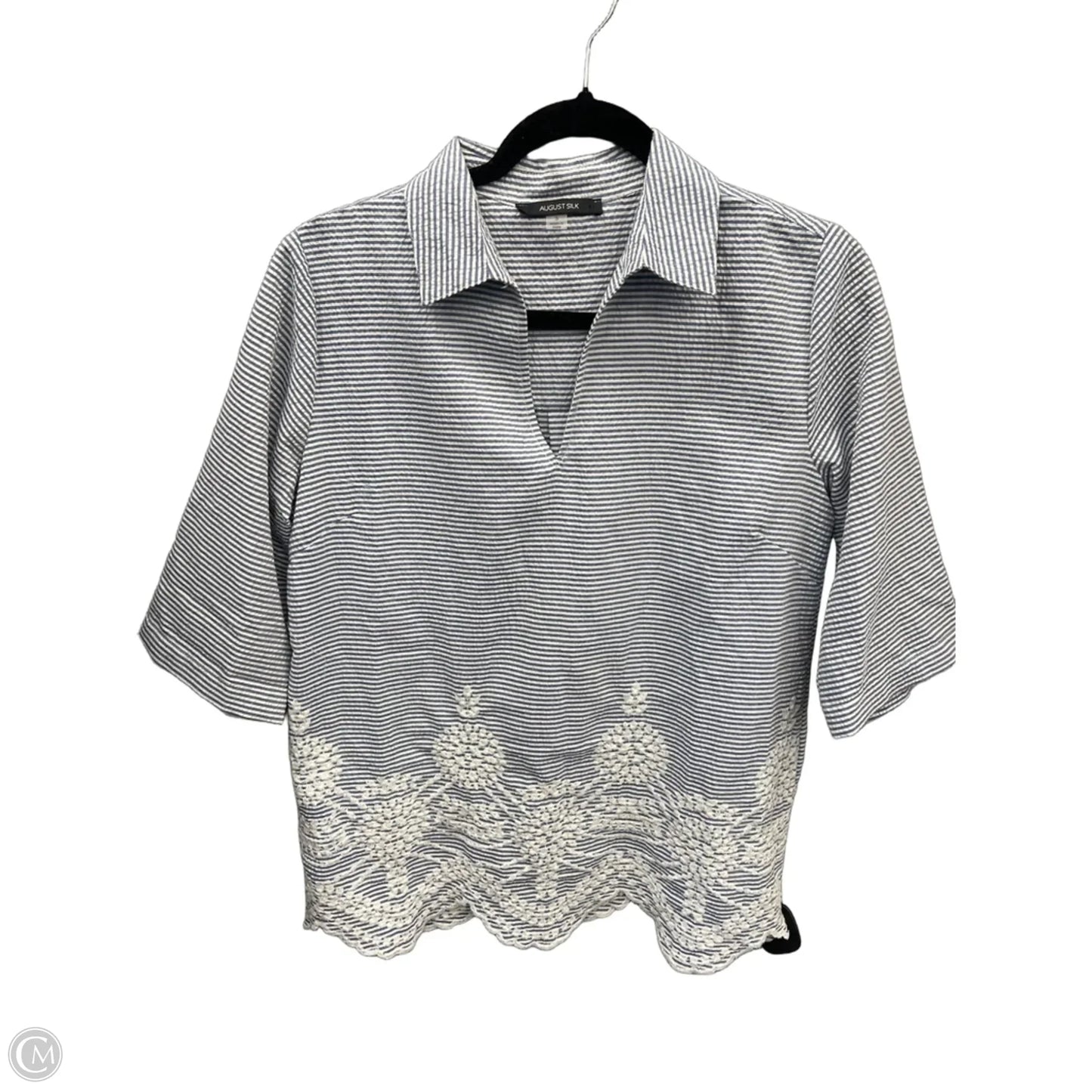 Top Long Sleeve By August Silk In Striped Pattern, Size: S