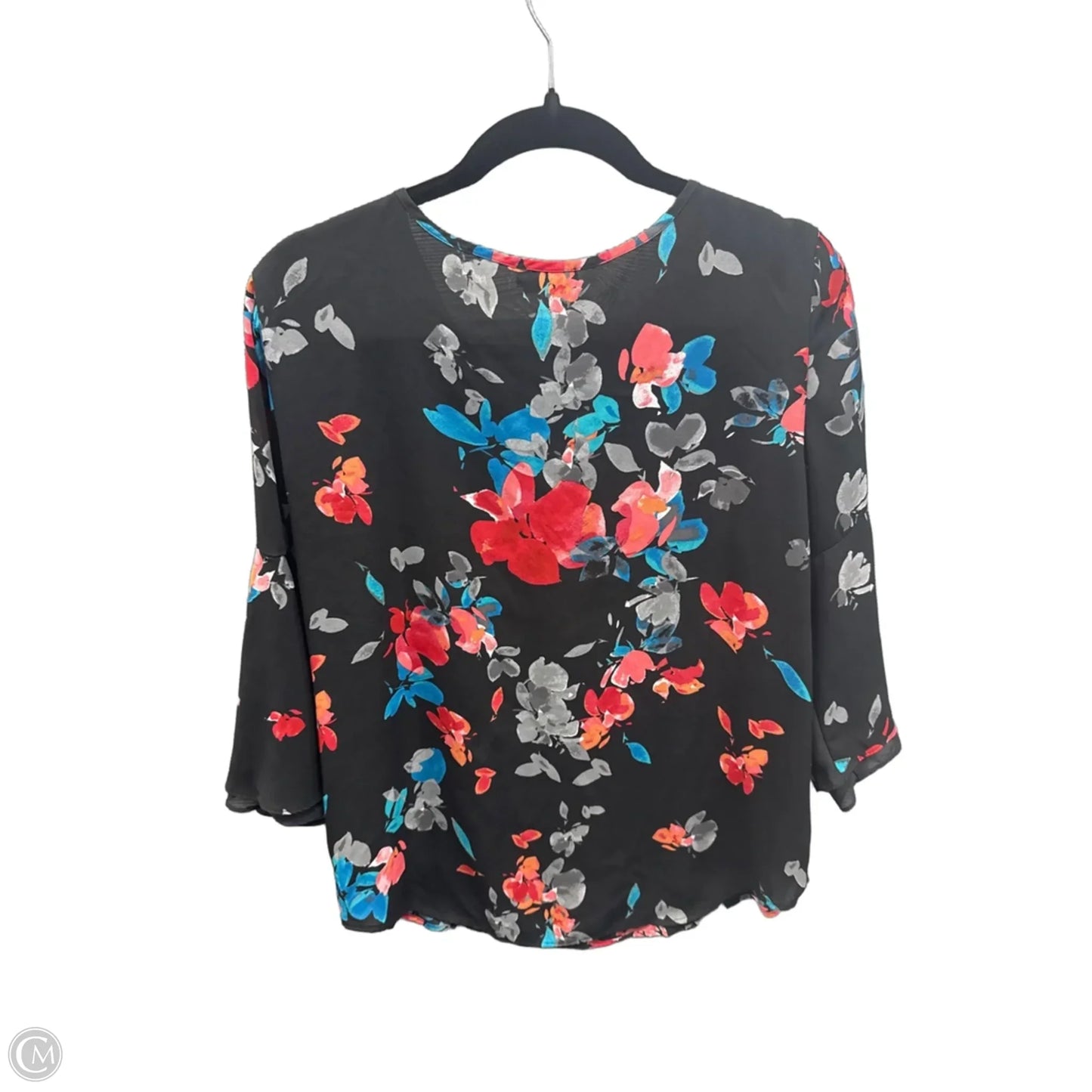 Top Long Sleeve By Van Heusen In Floral Print, Size: L
