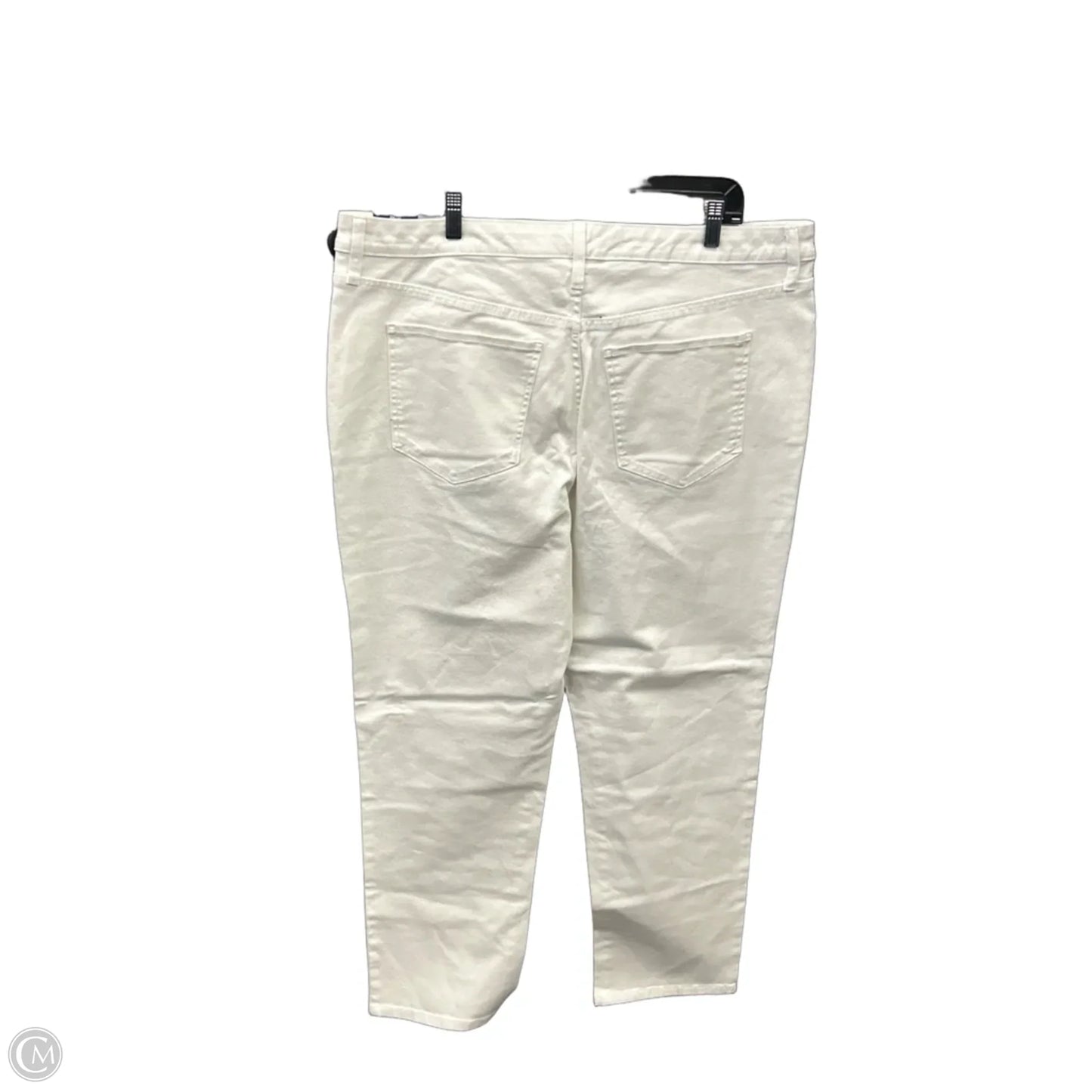 Jeans Straight By Terra & Sky In White Denim, Size: 18
