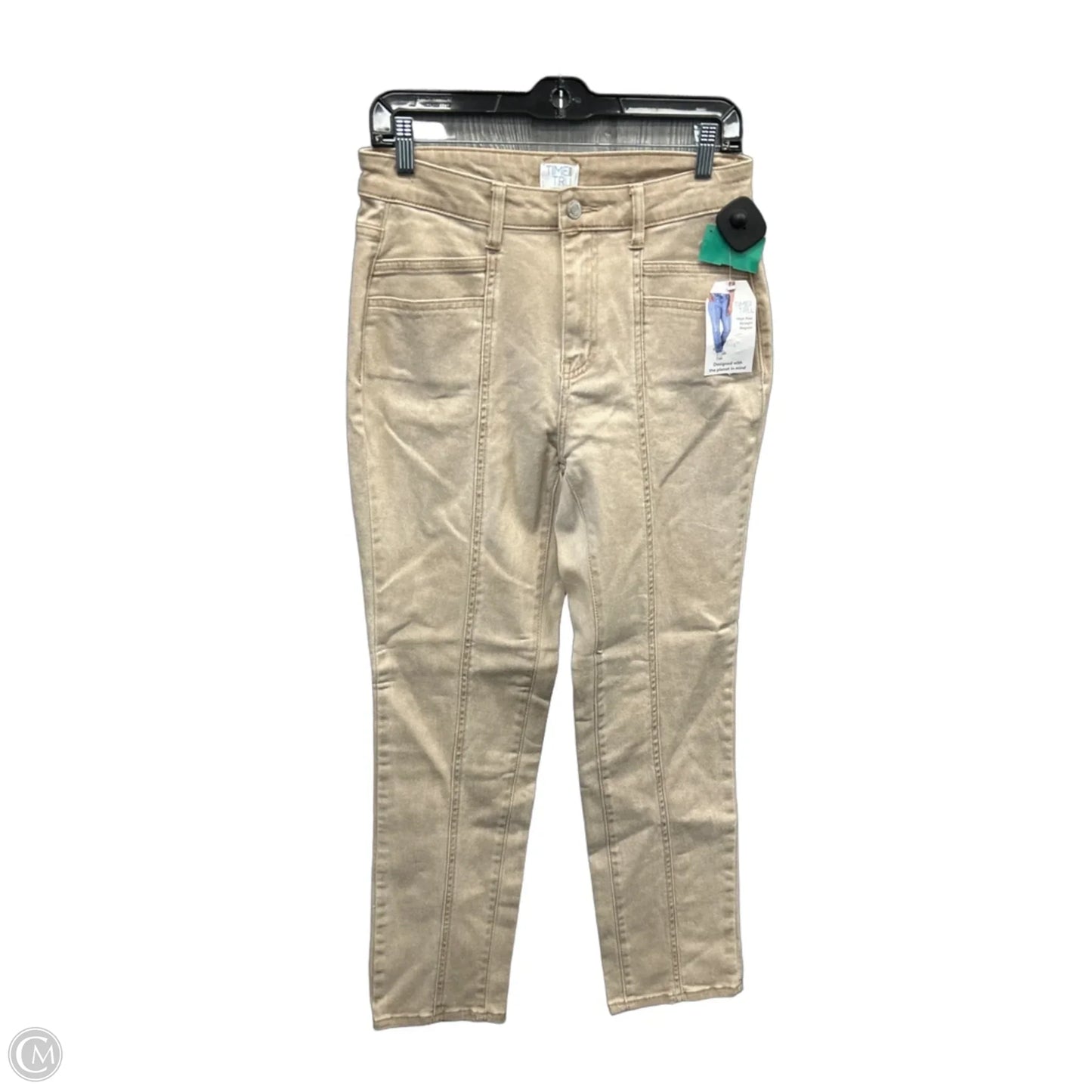 Jeans Straight By Time And Tru In Tan, Size: 6