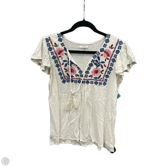 Top Short Sleeve By Maurices In White, Size: Xl