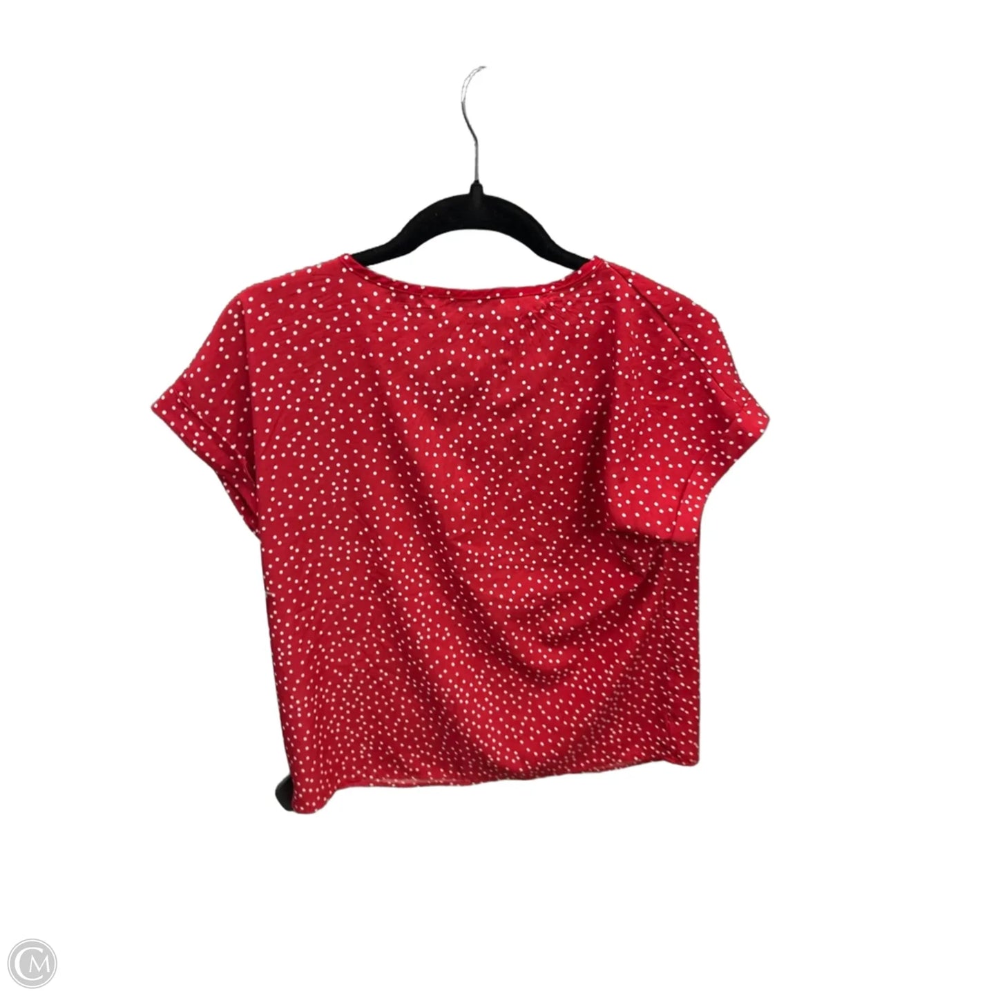 Top Short Sleeve By Shein In Polkadot Pattern, Size: M