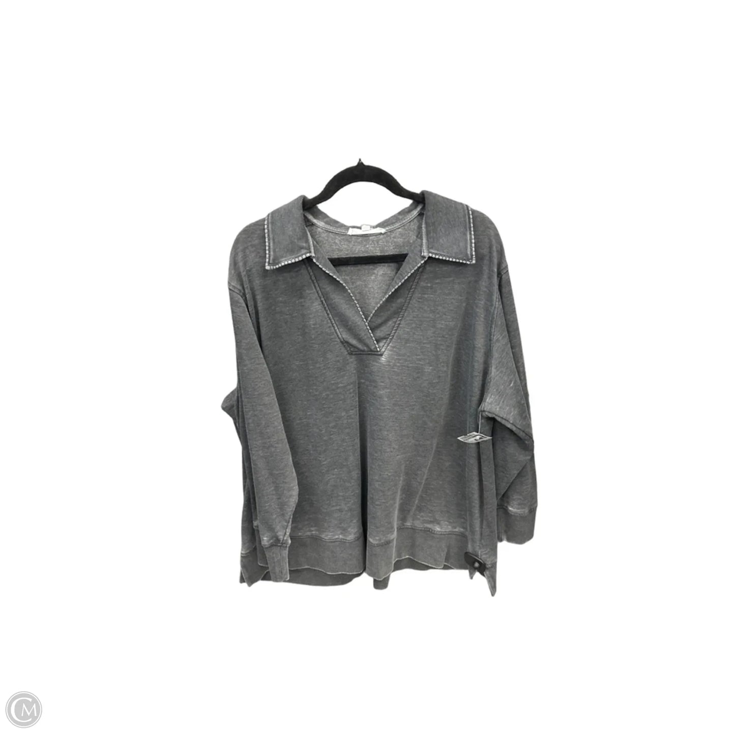 Top Long Sleeve By Jane And Delancey In Grey, Size: 2x