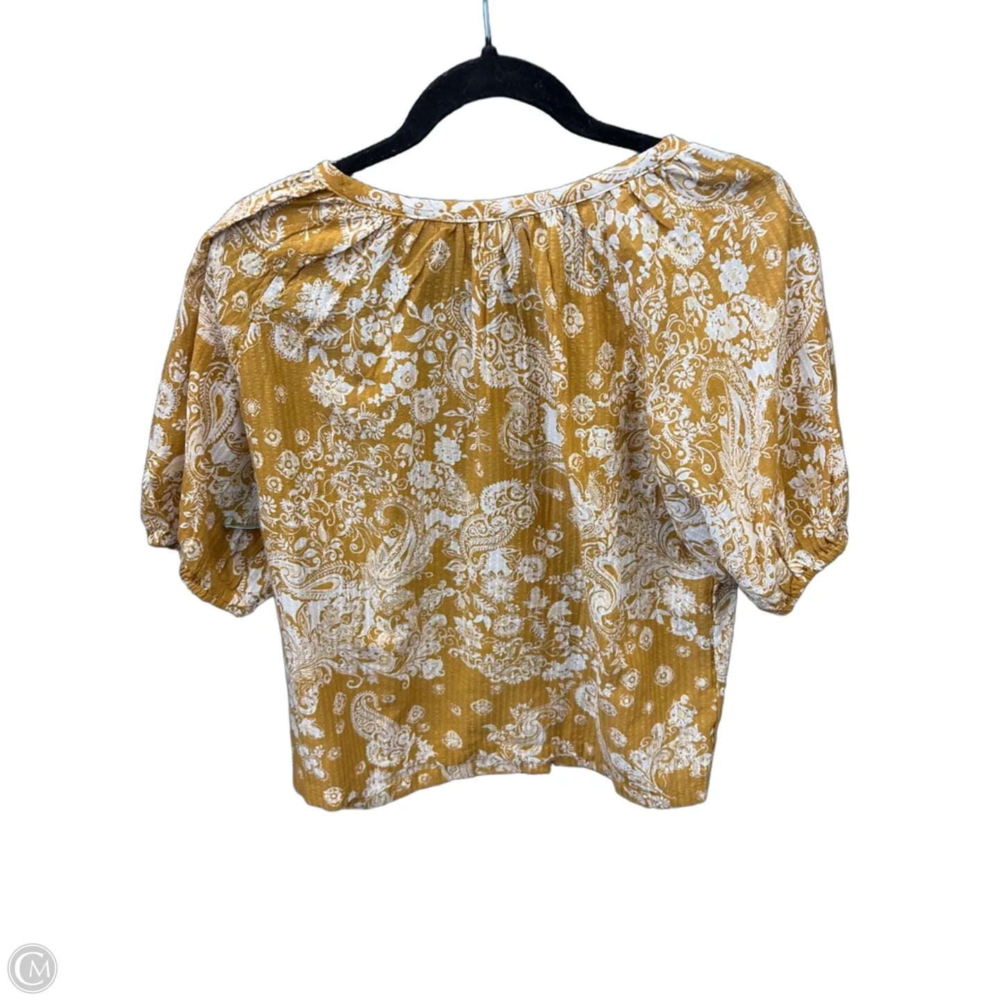 Top Short Sleeve By Loft In Yellow, Size: M