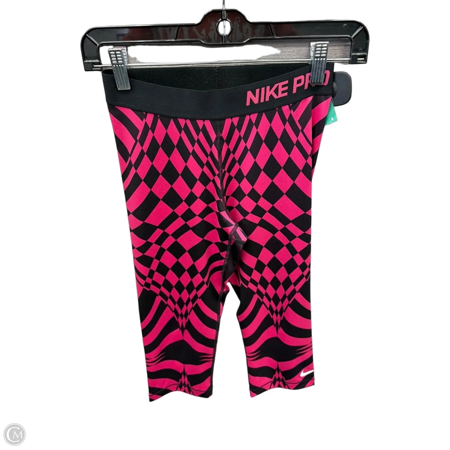 Athletic Capris By Nike Apparel In Black & Pink, Size: S