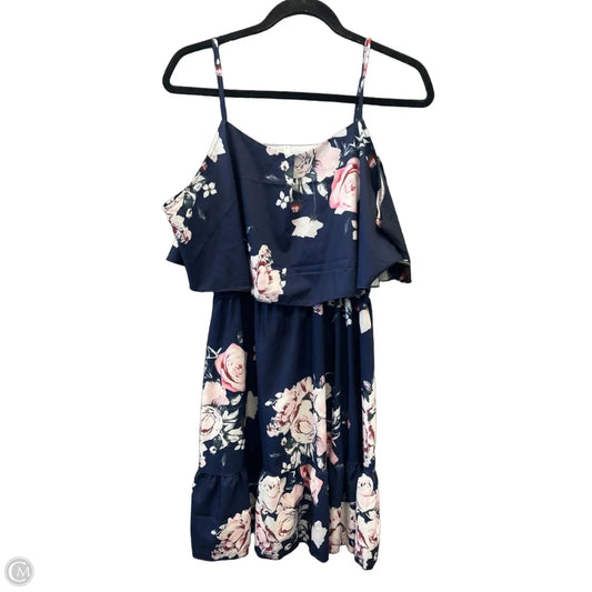 Dress Casual Midi By Clothes Mentor In Blue, Size: L
