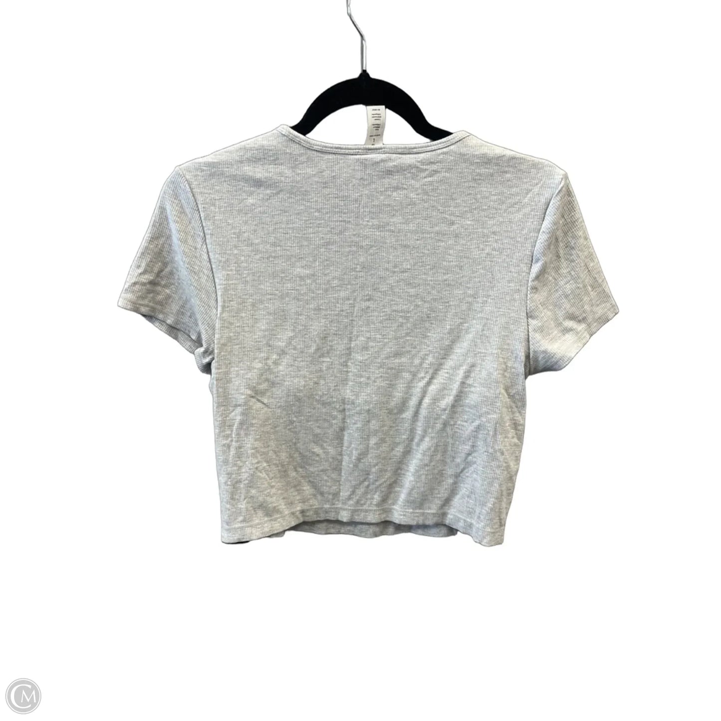 Athletic Top Short Sleeve By Yogalicious In Grey, Size: L