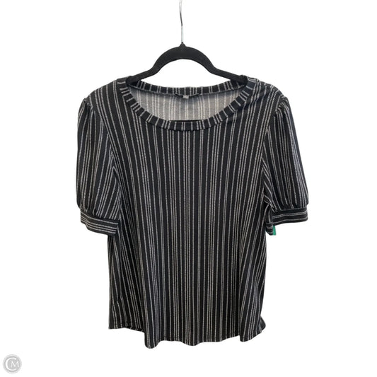 Top Short Sleeve By Adrianna Papell In Black, Size: S