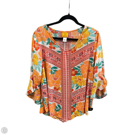 Top Long Sleeve By Ruby Rd In Orange, Size: L
