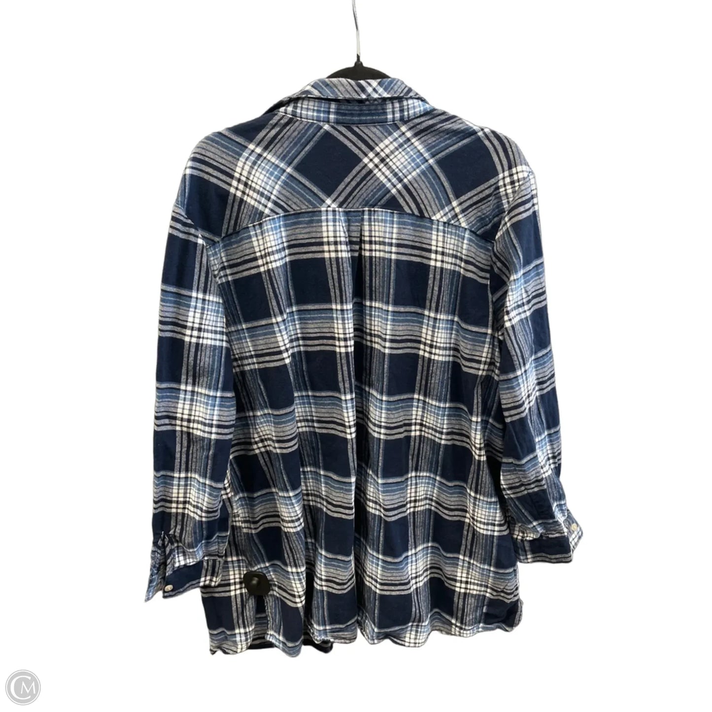 Top Long Sleeve By Ny Collection In Plaid Pattern, Size: 1x
