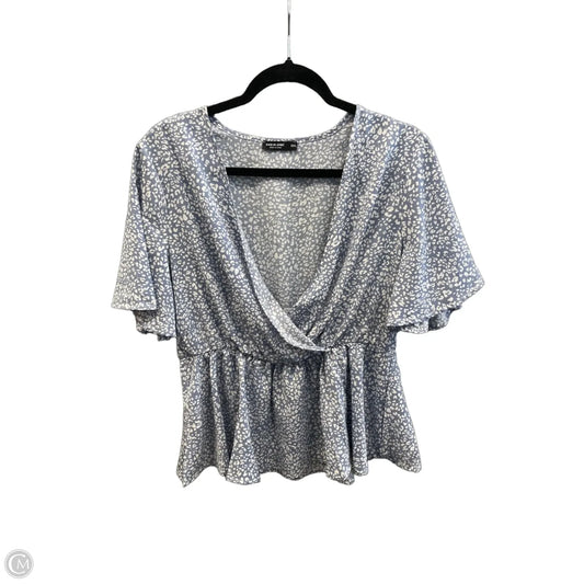 Top Short Sleeve By Shein In Blue, Size: Xl