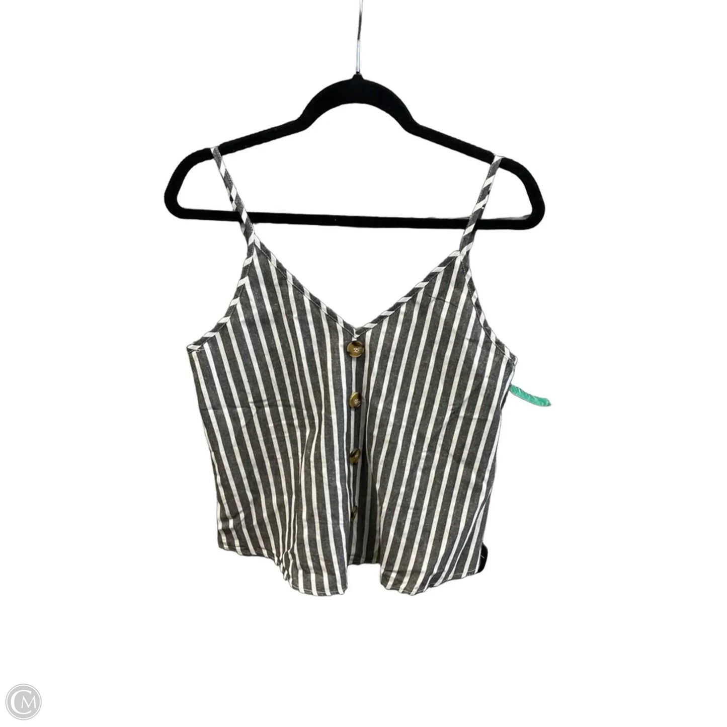 Top Sleeveless By Shein In Grey & White, Size: S