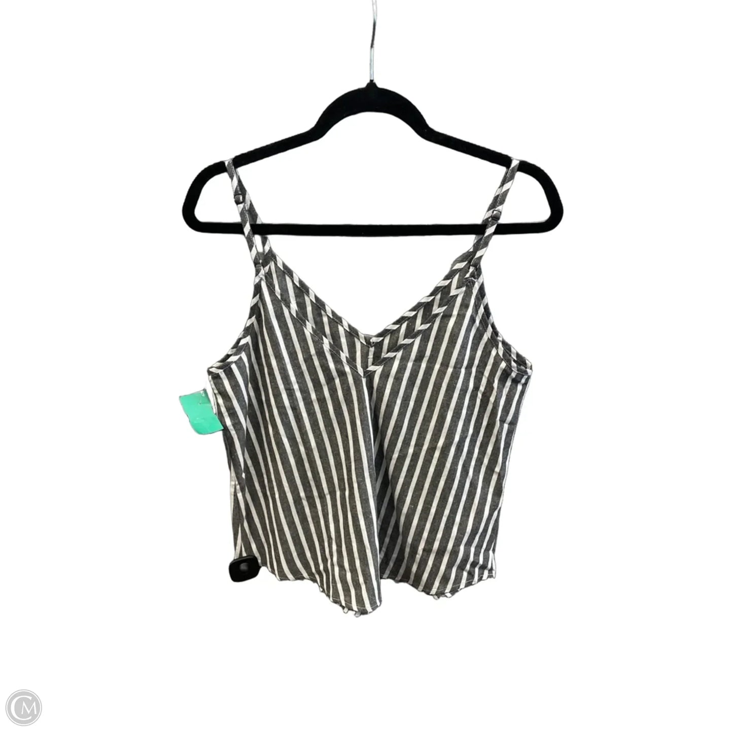 Top Sleeveless By Shein In Grey & White, Size: S