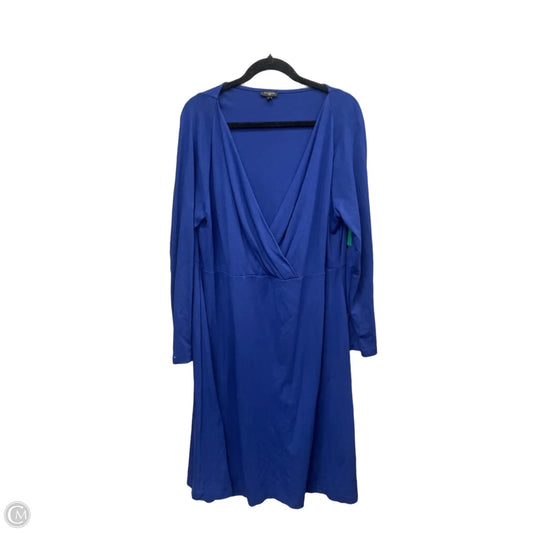 Dress Casual Midi By Talbots In Blue, Size: 1x