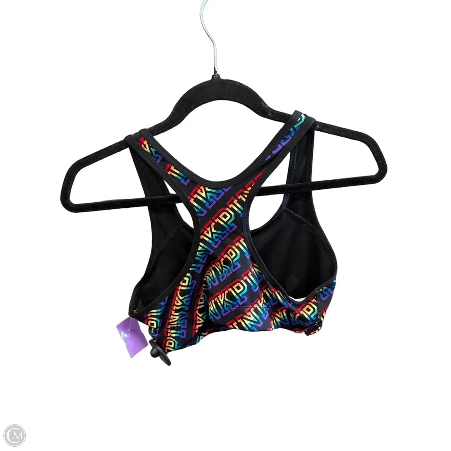 Athletic Bra By Pink In Rainbow Print, Size: L