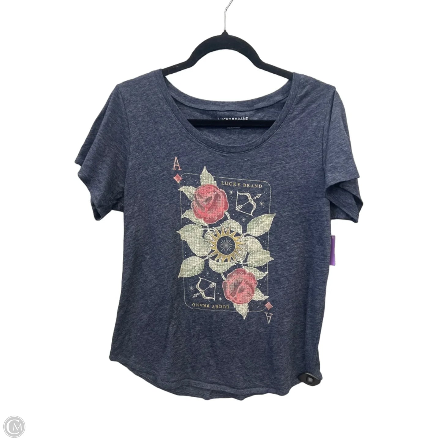 Top Short Sleeve By Lucky Brand In Blue, Size: L