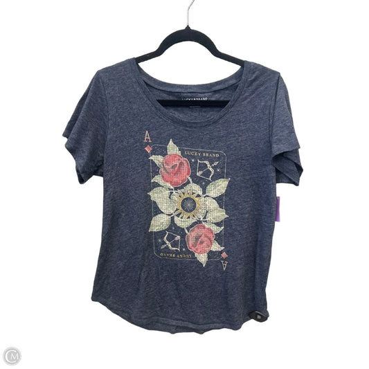 Top Short Sleeve By Lucky Brand In Blue, Size: L