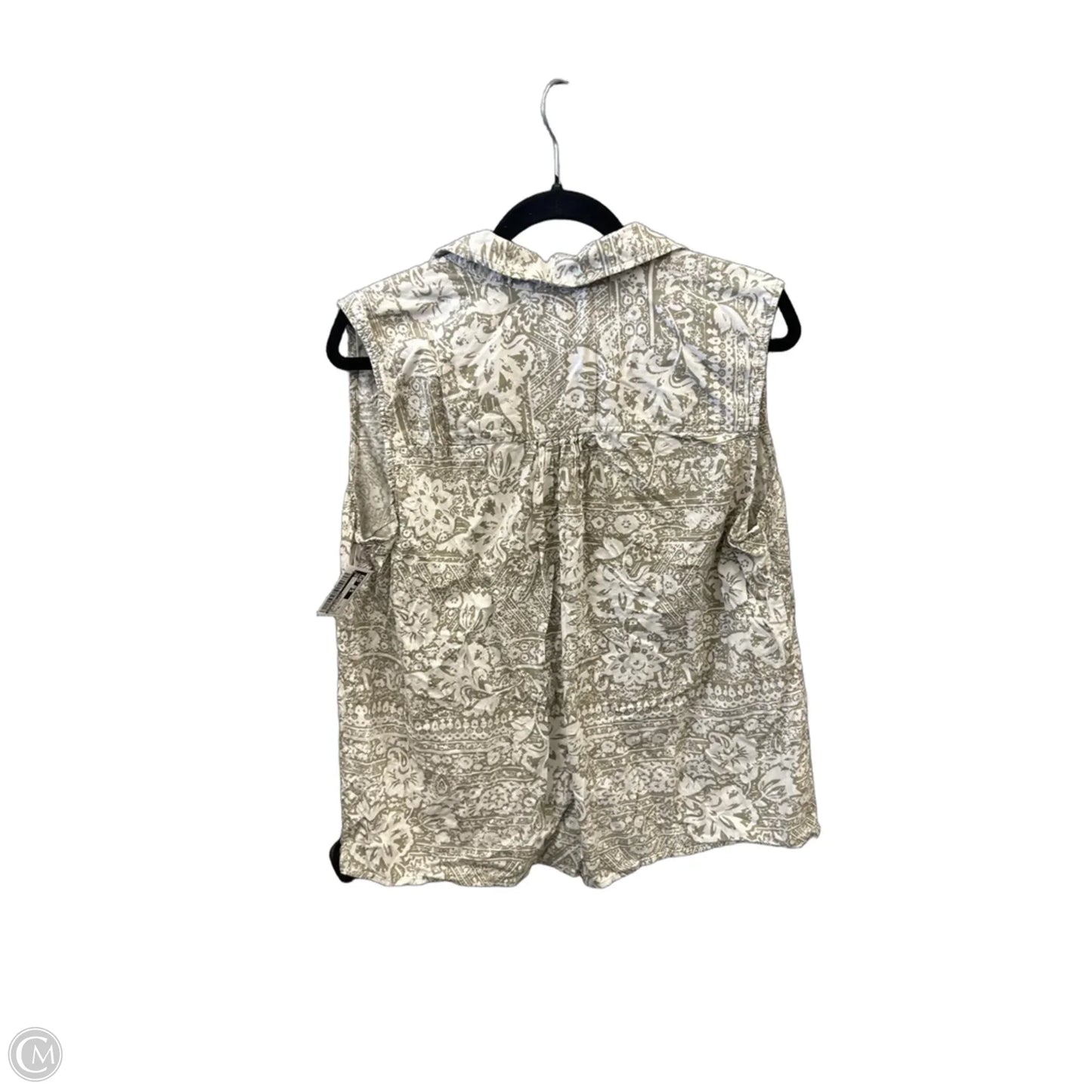 Top Sleeveless By Erika And Co In Green & White, Size: Xl