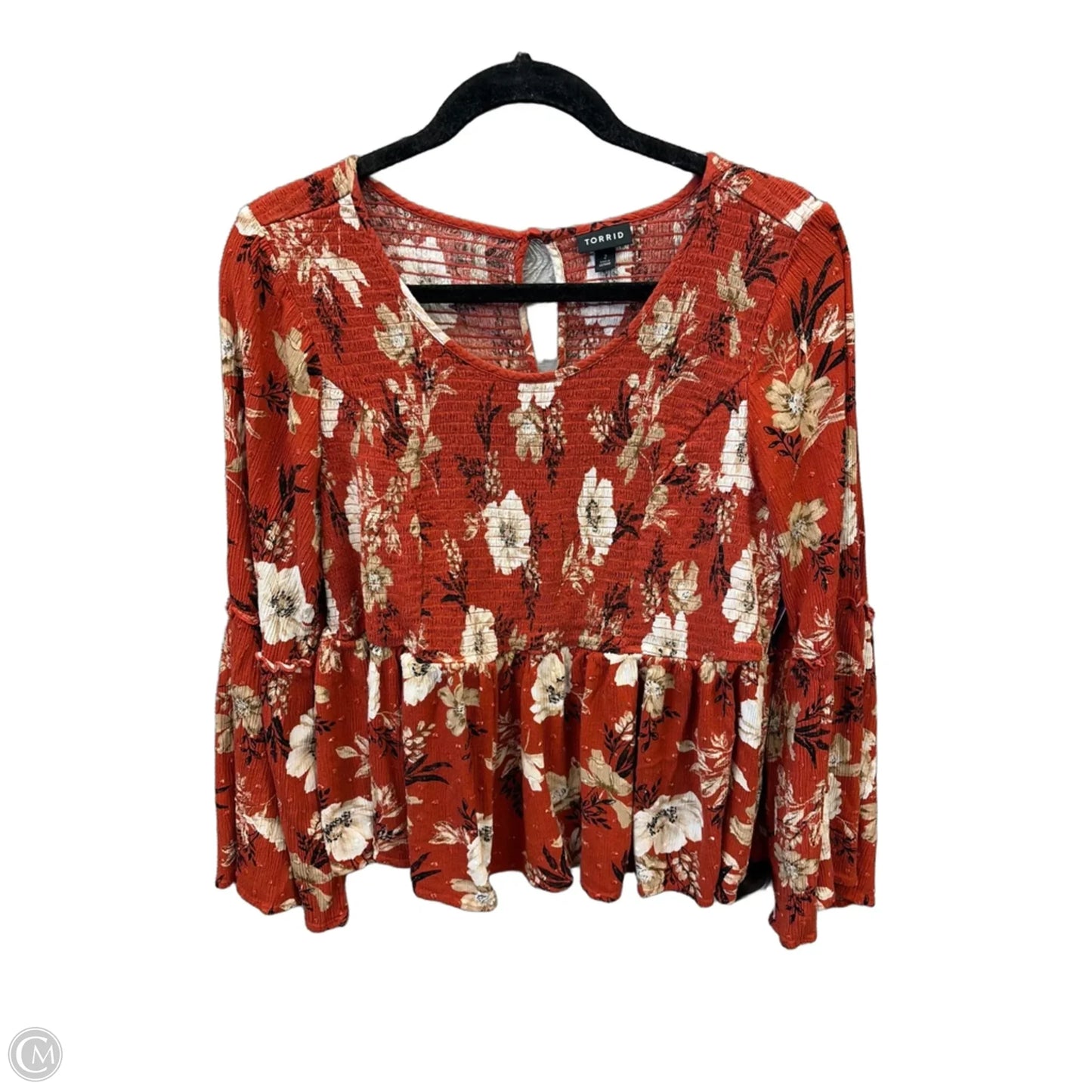 Top Long Sleeve By Torrid In Orange, Size: 2x