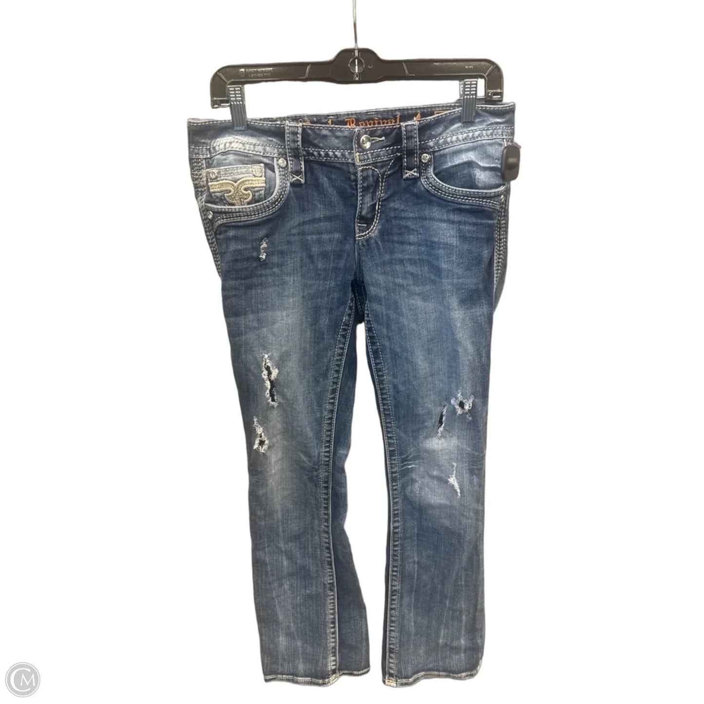 Jeans Boot Cut By Rock Revival In Blue Denim, Size: 4