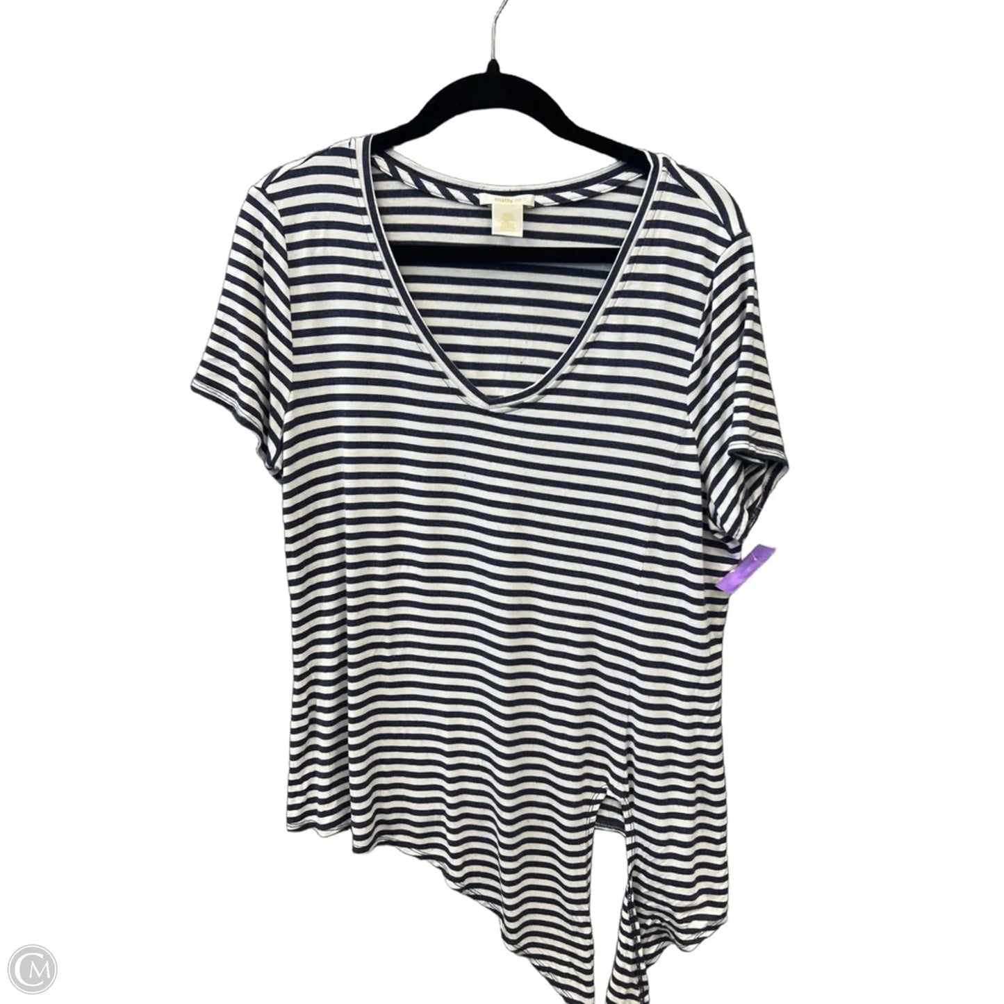 Top Short Sleeve By Matty M In Striped Pattern, Size: L