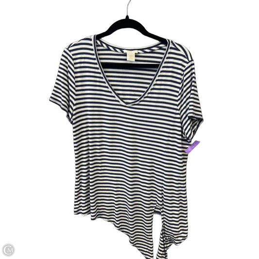 Top Short Sleeve By Matty M In Striped Pattern, Size: L