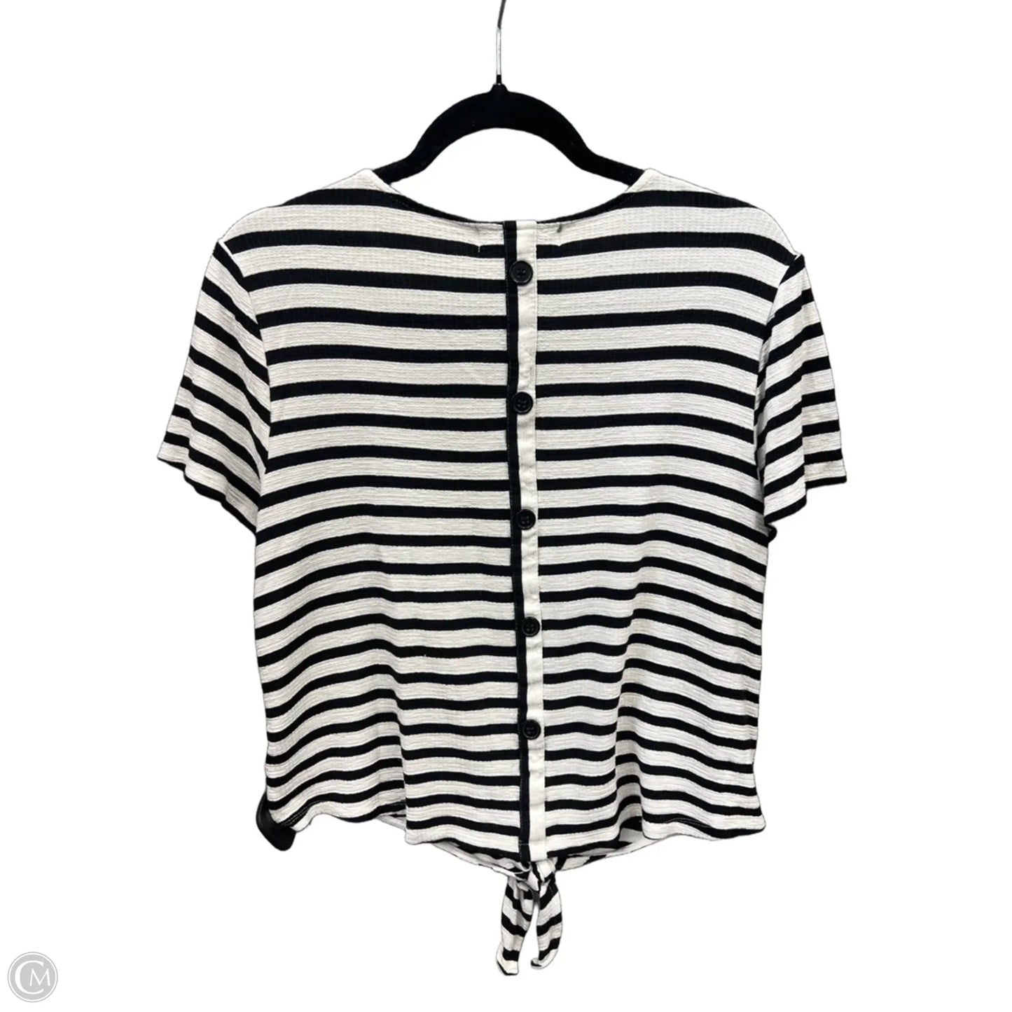 Top Short Sleeve By Marled In Striped Pattern, Size: M