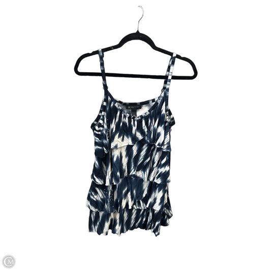 Top Sleeveless By Inc In Blue & White, Size: 2x