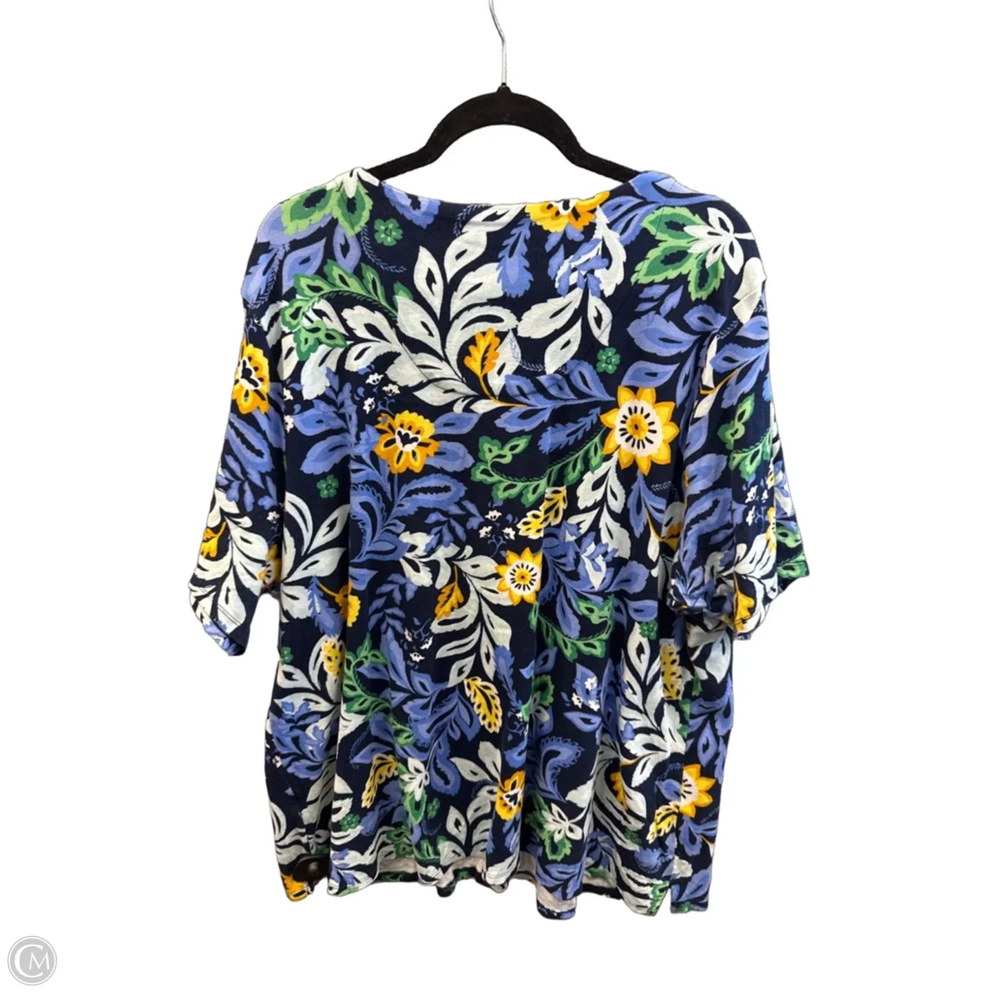 Top Short Sleeve By Croft And Barrow In Navy, Size: 3x