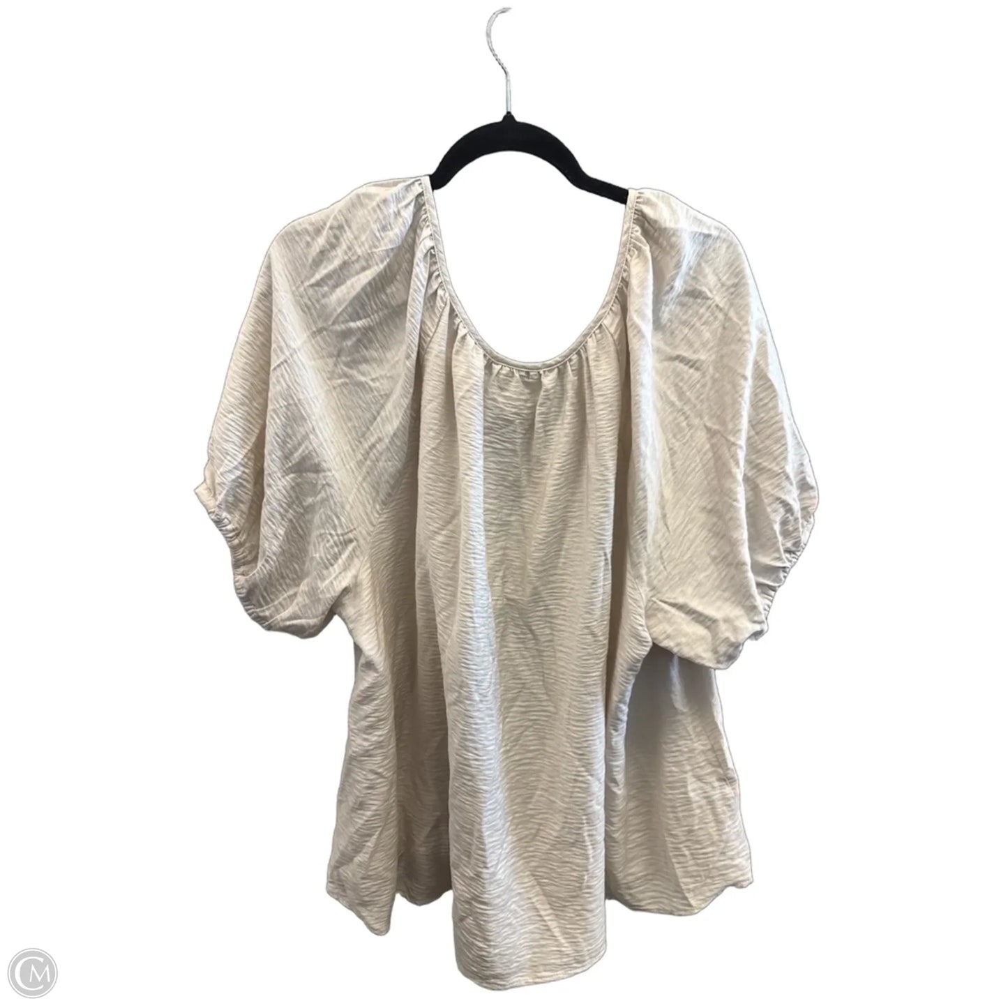 Top Short Sleeve By Ava & Viv In Cream, Size: 3x