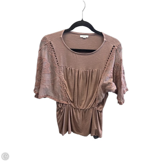 Top Short Sleeve By Maurices In Brown, Size: S