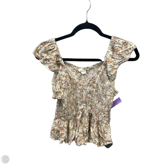 Blouse Short Sleeve By Japna In Floral Print, Size: S
