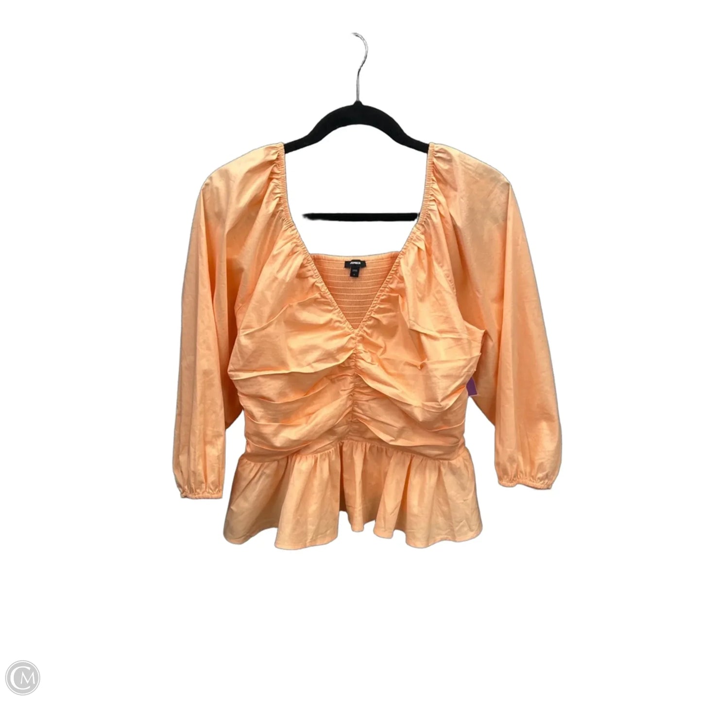 Blouse 3/4 Sleeve By Express In Orange, Size: L
