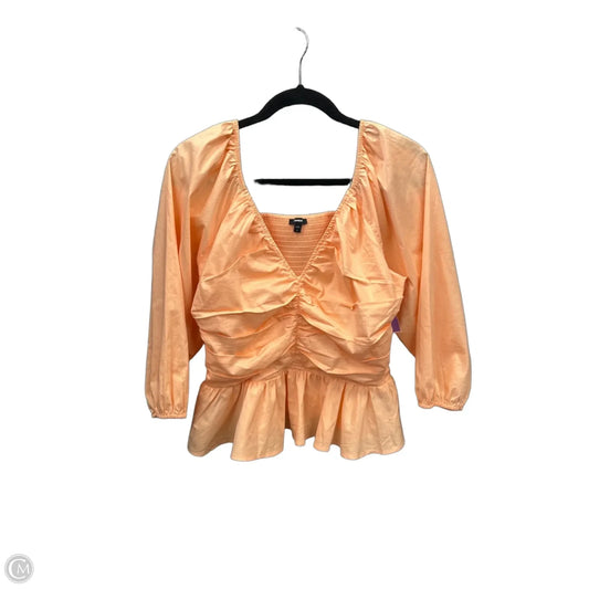 Blouse 3/4 Sleeve By Express In Orange, Size: L