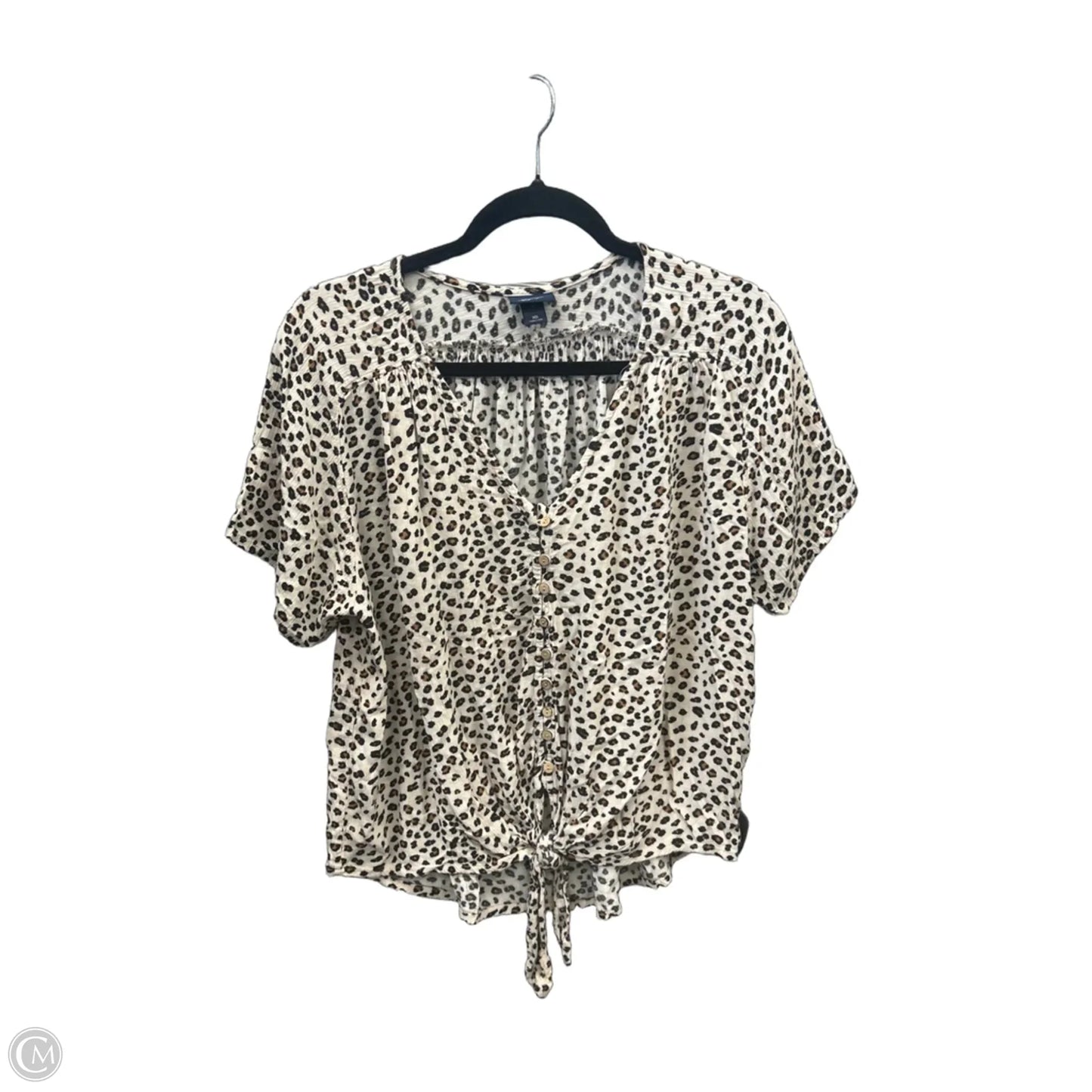 Top Short Sleeve By Daytrip In Animal Print, Size: Xs