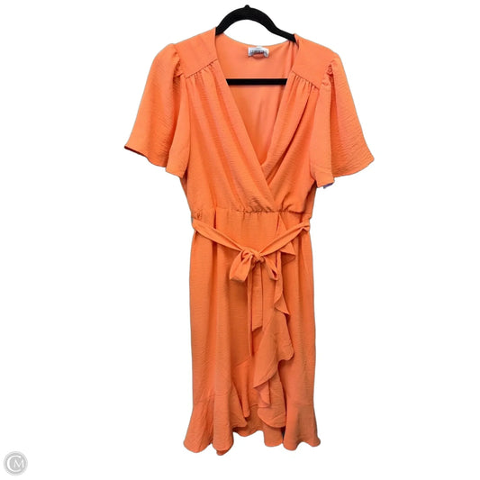 Dress Casual Midi By Luxology In Orange, Size: M