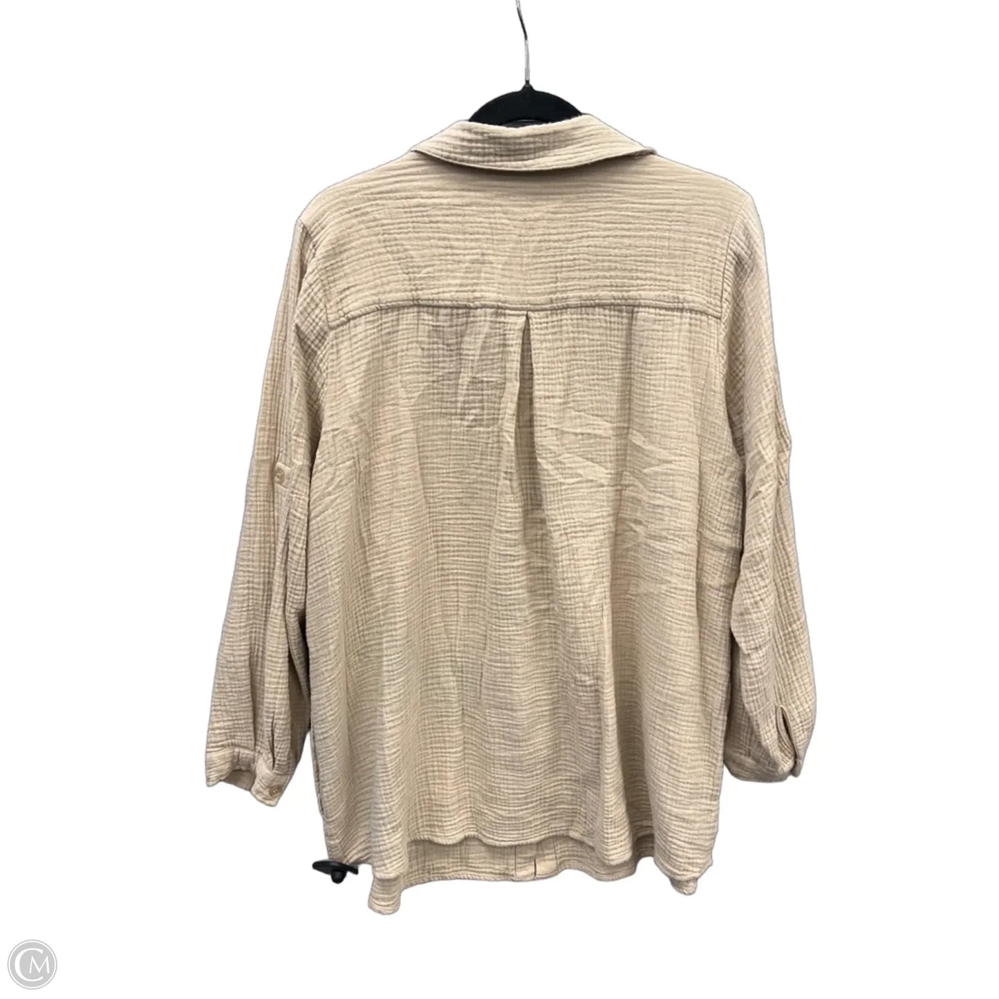 Top Long Sleeve By Joan Rivers In Tan, Size: 1x